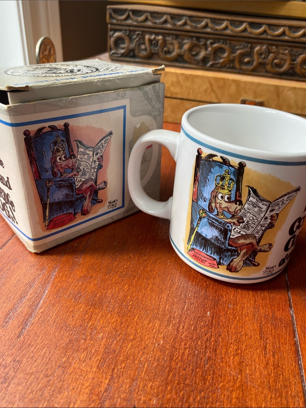 Vintage 1986 Parodygraphics Frank Jones Coffee Cup Mug House Maintained for Dog